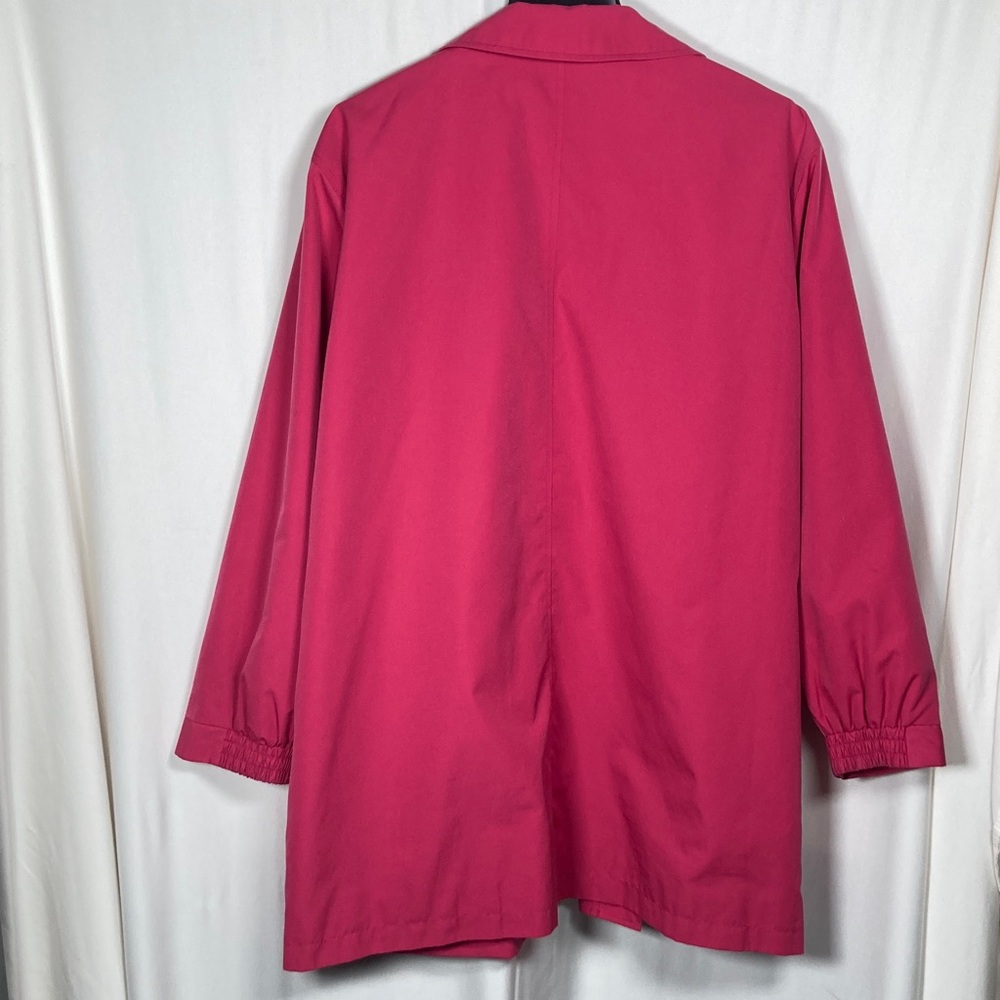 L.L. Bean Women's Fuchsia Water Repellant Trench Coat VN 03790 Sz XLP - Picture 2 of 15